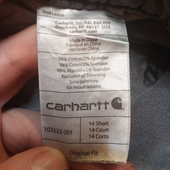 Carhartt Double Knee Original Fit Jeans Short Sz 14 - Picture 6 of 13